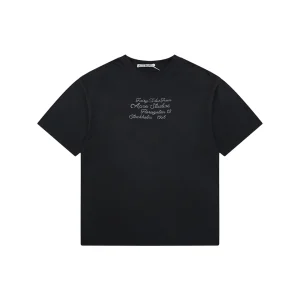 Acne Studios Signature Script Flocked T-Shirt Black Front view