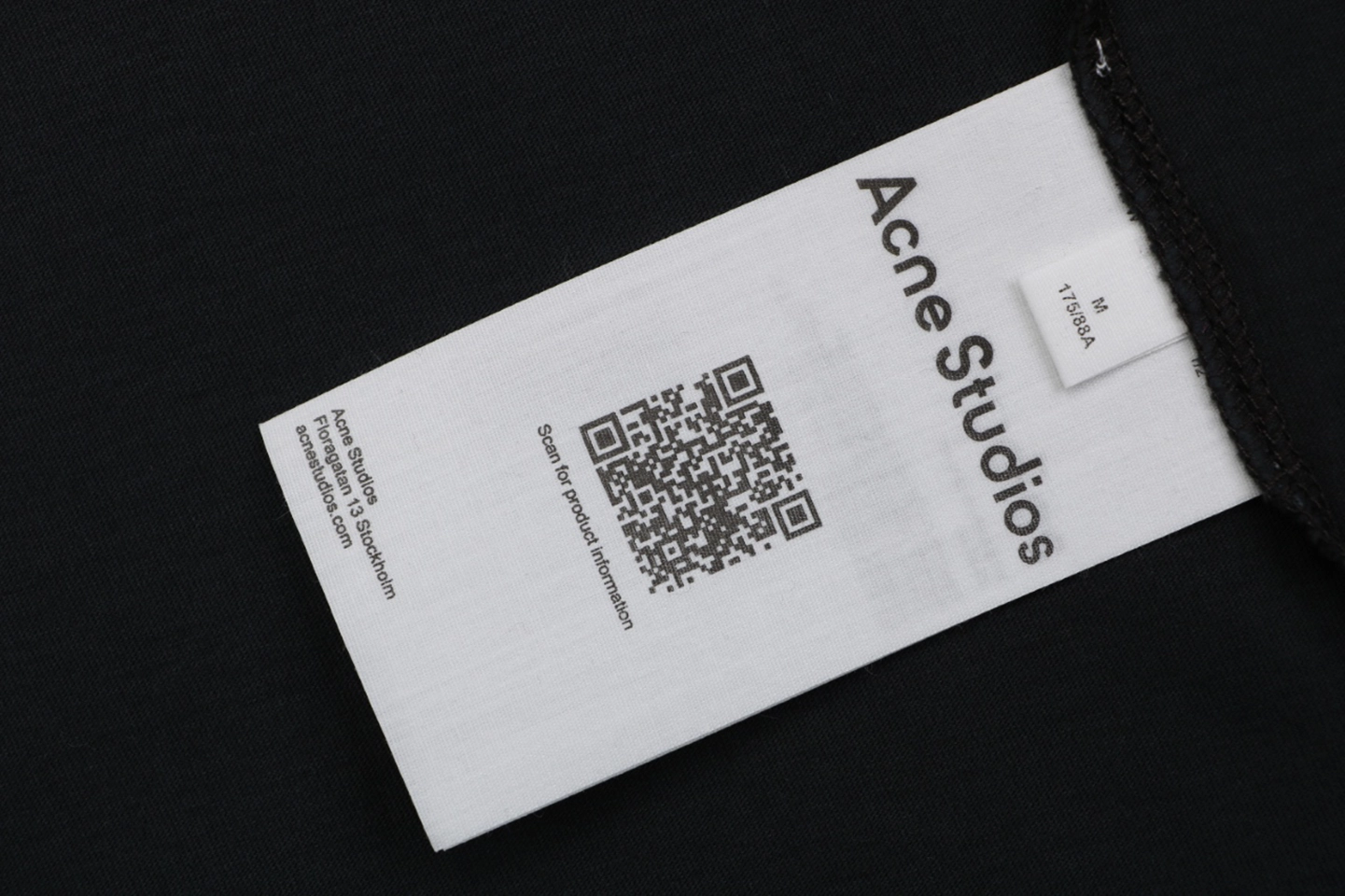 Acne Studios Signature Script Flocked T-Shirt Black Wash label