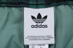 Adidas Originals Plaid Track Shorts Green Brand label