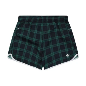 Adidas Originals Plaid Track Shorts Green Front view