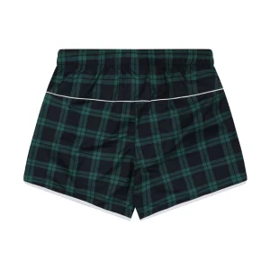 Adidas Originals Plaid Track Shorts Green Back view