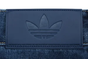 Adidas Originals Three-Stripe Denim Wide-Leg Pants Blue Brand label