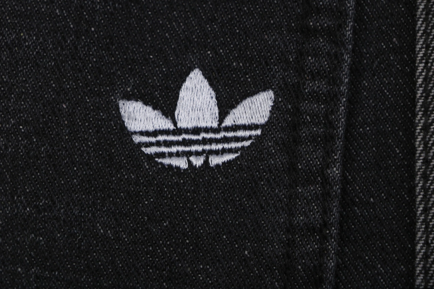 Adidas Originals Three-Stripe Denim Wide-Leg Pants Black Brand
