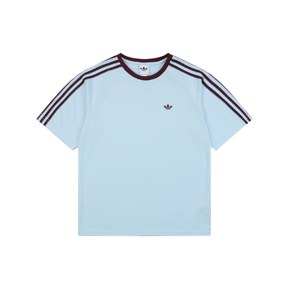 Adidas Originals Trefoil 3-Stripe Raglan T-Shirt Blue Front view