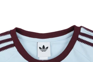 Adidas Originals Trefoil 3-Stripe Raglan T-Shirt Blue Collar