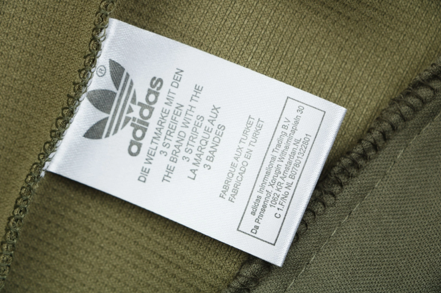 Adidas Originals Waffle Knit Track Jacket Wash label