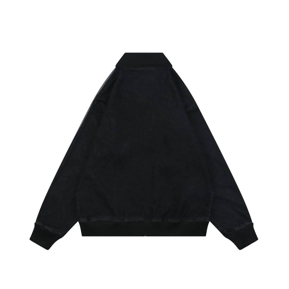 Adidas W71 Trefoil Denim Track Jacket Black Back view