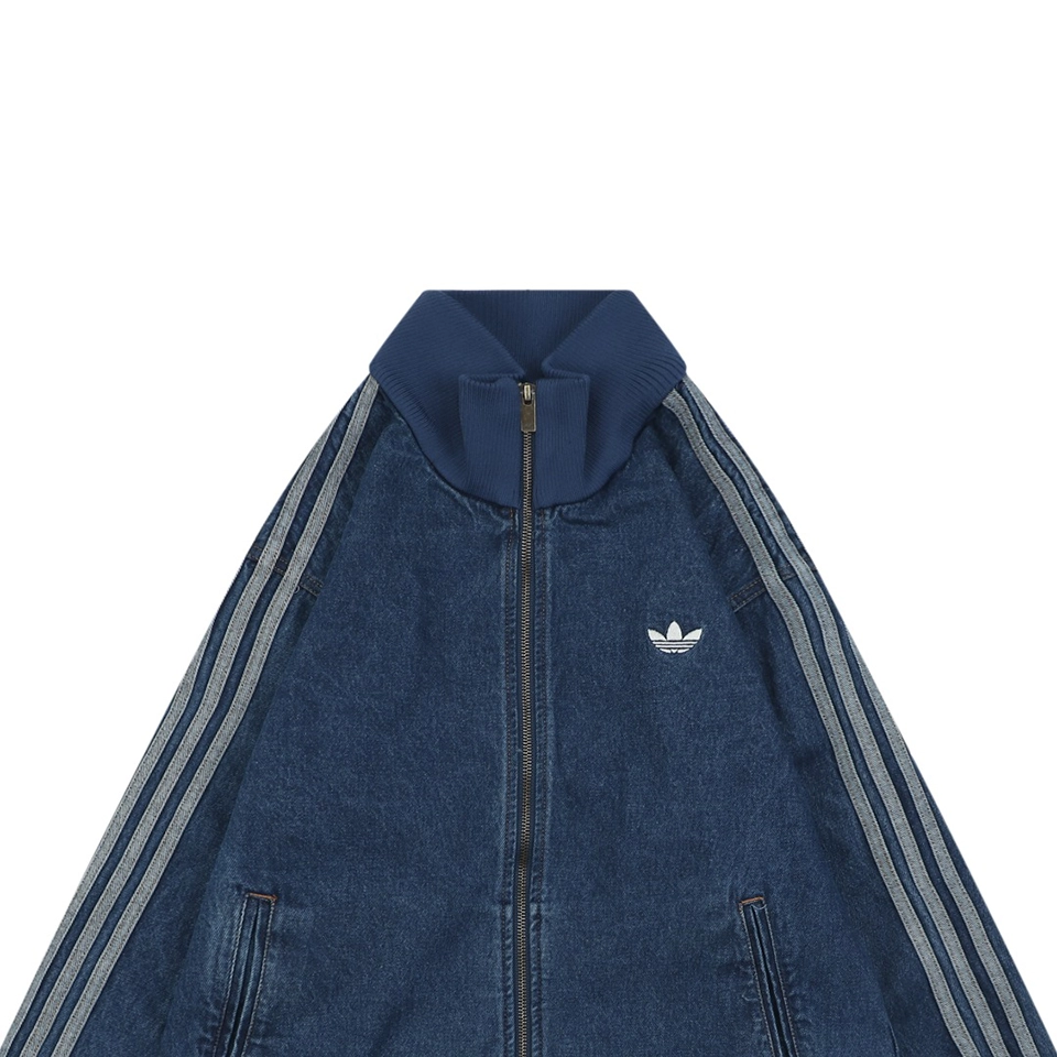 Adidas W71 Trefoil Denim Track Jacket Blue