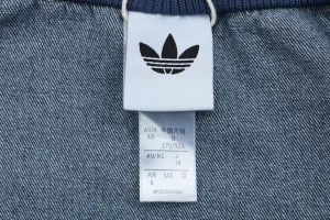 Adidas W71 Trefoil Denim Track Jacket Blue Brand label