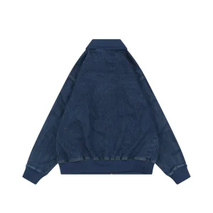 Adidas W71 Trefoil Denim Track Jacket Blue Back view