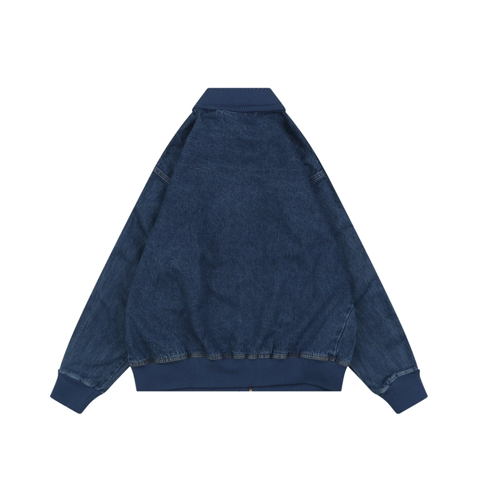Adidas W71 Trefoil Denim Track Jacket Blue Back view