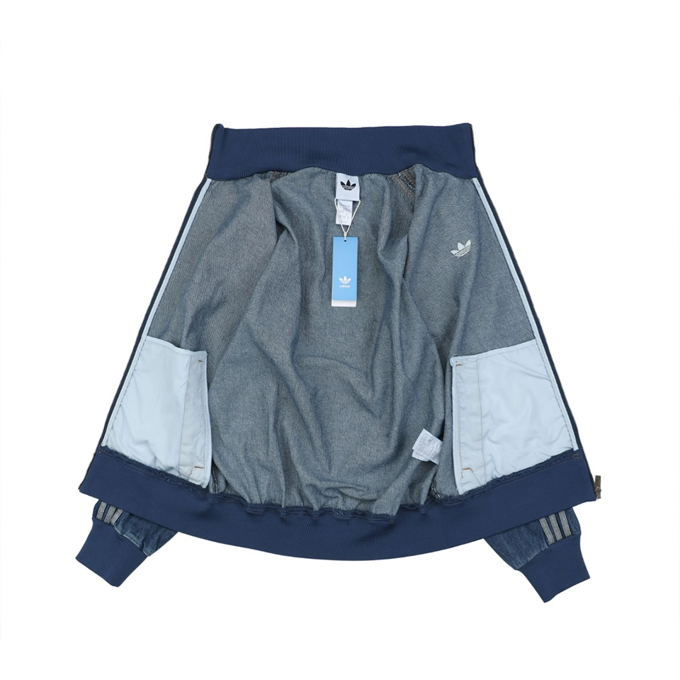 Adidas W71 Trefoil Denim Track Jacket Blue Lining
