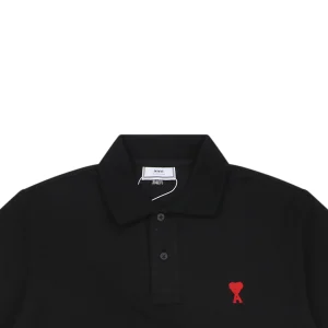 Ami de Coeur Heart Logo Polo T-Shirt Black