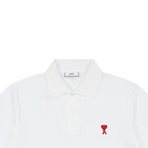 Ami de Coeur Heart Logo Polo T-Shirt White