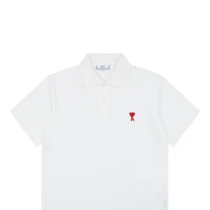 Ami de Coeur Heart Logo Polo T-Shirt White