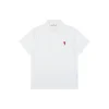 Ami de Coeur Heart Logo Polo T-Shirt (White/Black)