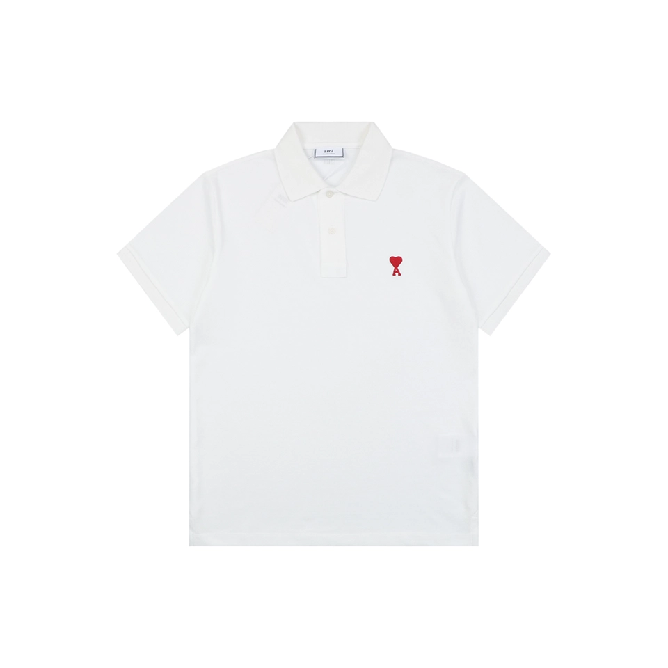 Ami de Coeur Heart Logo Polo T-Shirt White Front view