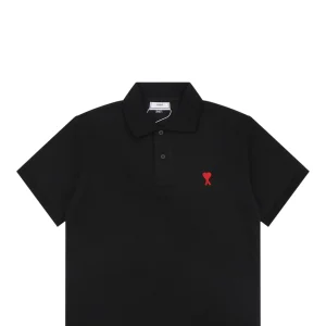 Ami de Coeur Heart Logo Polo T-Shirt Black