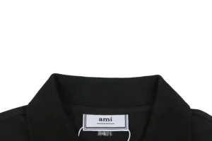 Ami de Coeur Heart Logo Polo T-Shirt Black Collar