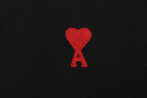 Ami de Coeur Heart Logo Polo T-Shirt Black Brand