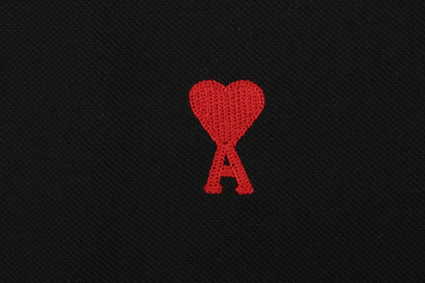 Ami de Coeur Heart Logo Polo T-Shirt Black Brand
