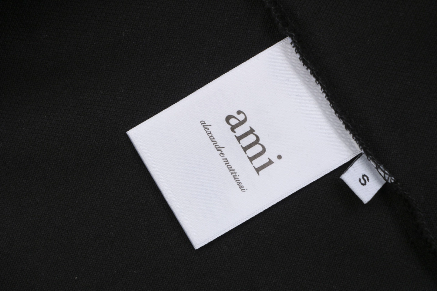 Ami de Coeur Heart Logo Polo T-Shirt Black Wash label