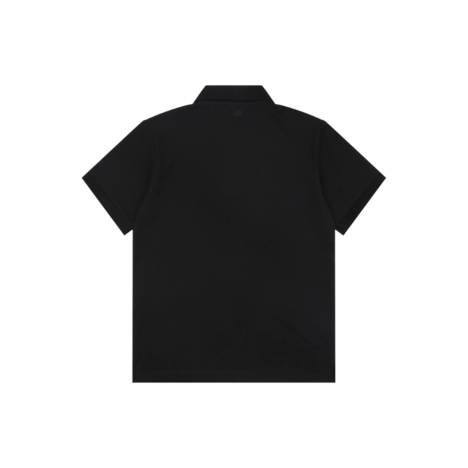 Ami de Coeur Heart Logo Polo T-Shirt Black Back view