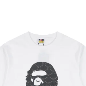 BAPE Diamond Grid Ape Head Graphic T-Shirt White