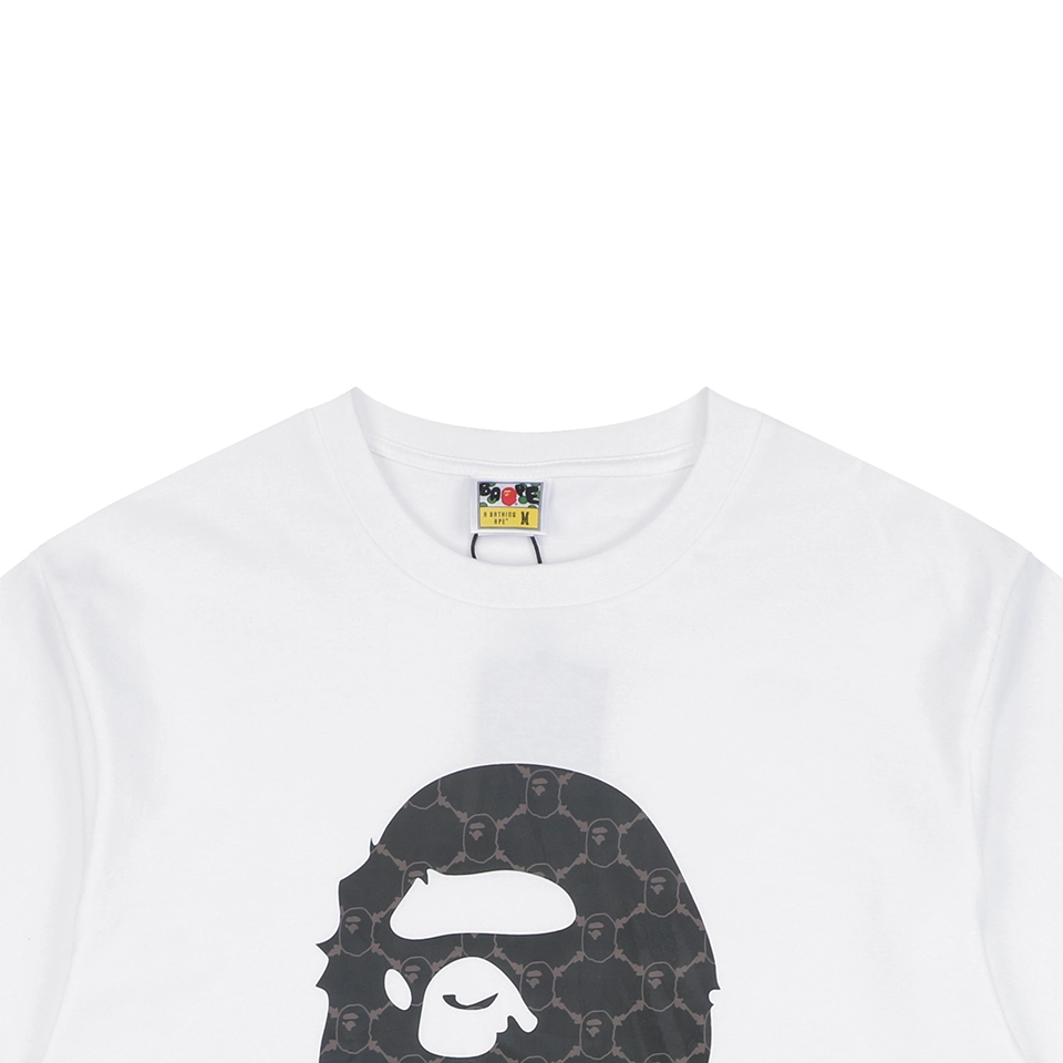 BAPE Diamond Grid Ape Head Graphic T-Shirt White