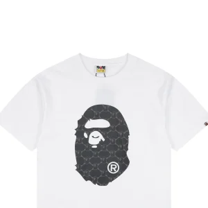 BAPE Diamond Grid Ape Head Graphic T-Shirt White