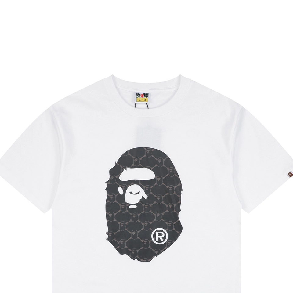 BAPE Diamond Grid Ape Head Graphic T-Shirt White