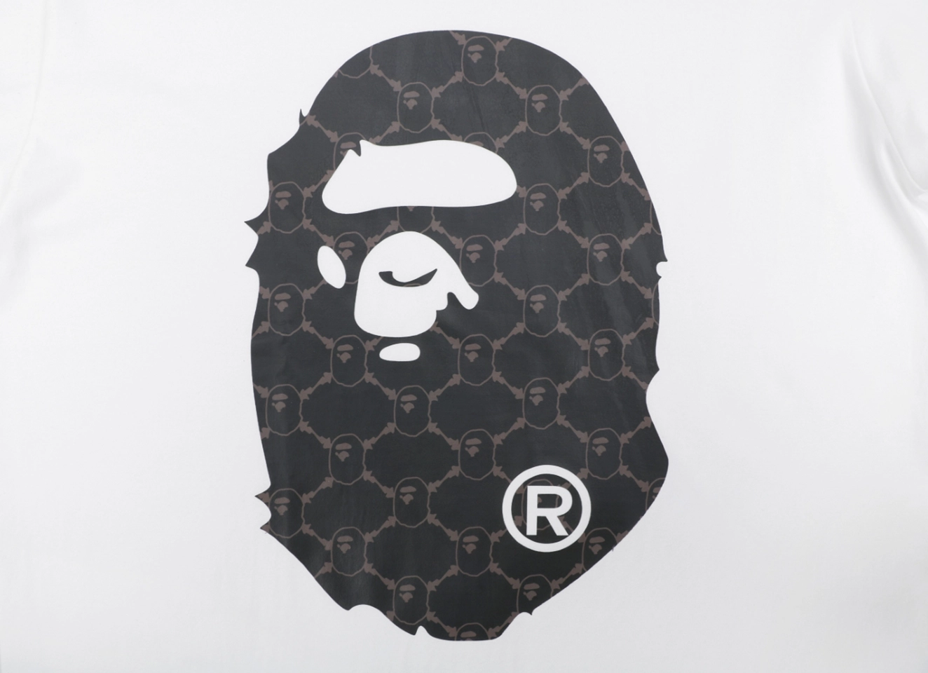 BAPE Diamond Grid Ape Head Graphic T-Shirt White Front Print