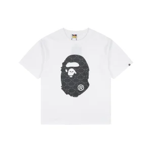 BAPE Diamond Grid Ape Head Graphic T-Shirt White Front Print