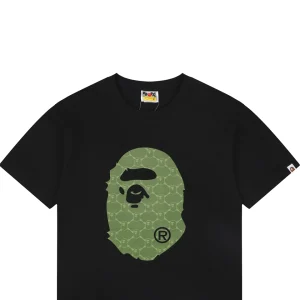 BAPE Diamond Grid Ape Head Graphic T-Shirt Black