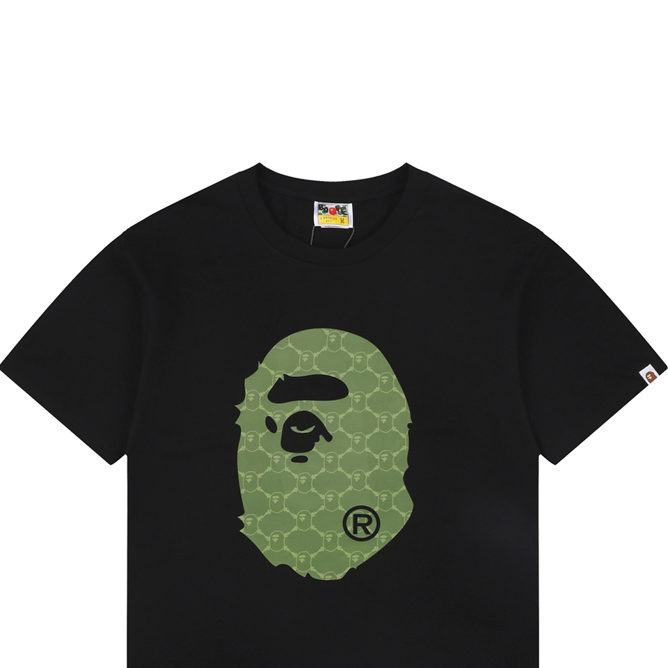 BAPE Diamond Grid Ape Head Graphic T-Shirt Black