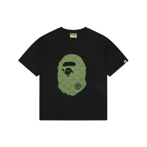 BAPE Diamond Grid Ape Head Graphic T-Shirt Black Front view