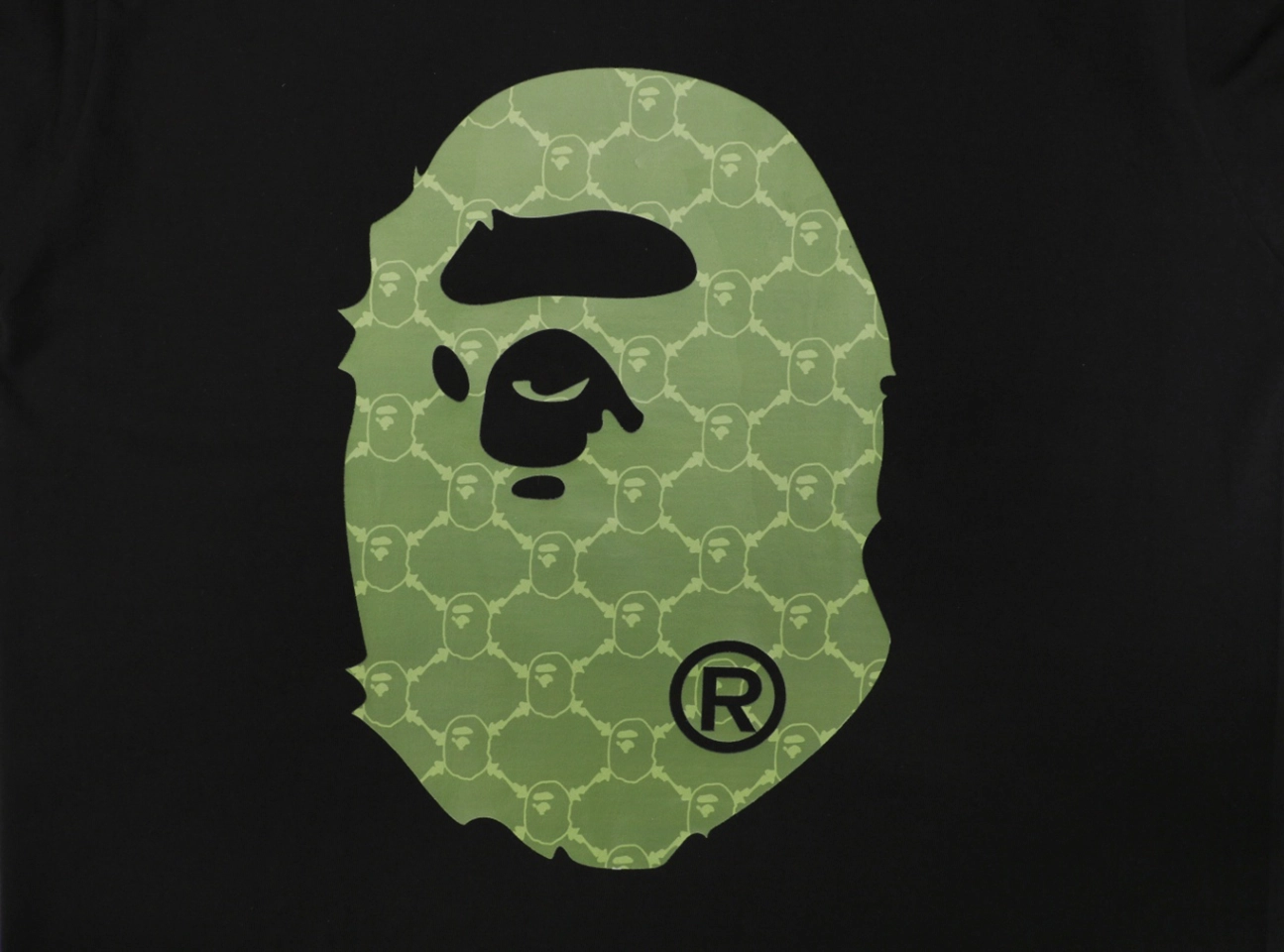 BAPE Diamond Grid Ape Head Graphic T-Shirt Black Front Print