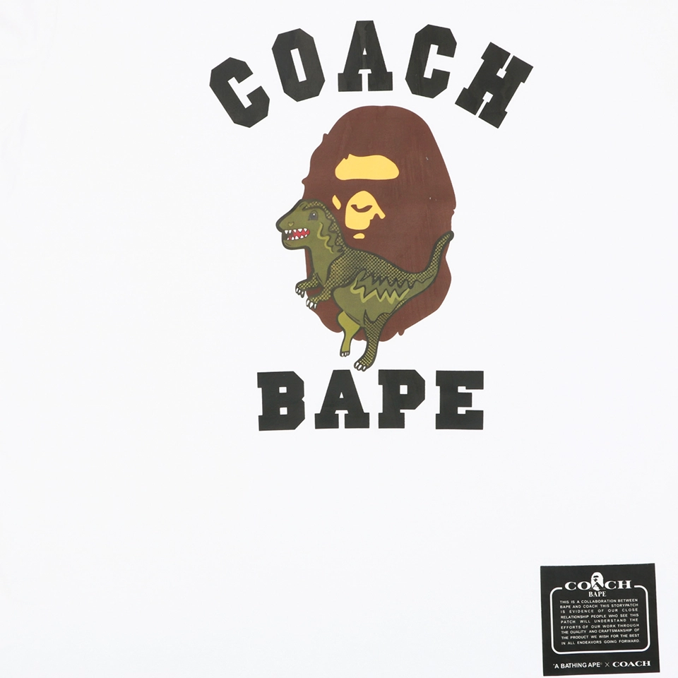 BAPE Dinosaur Ape Graphic T-Shirt White Front Print