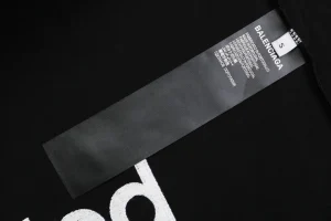 Balenciaga 3B Back Logo Embroidered Oversized T-Shirt Black Wash label