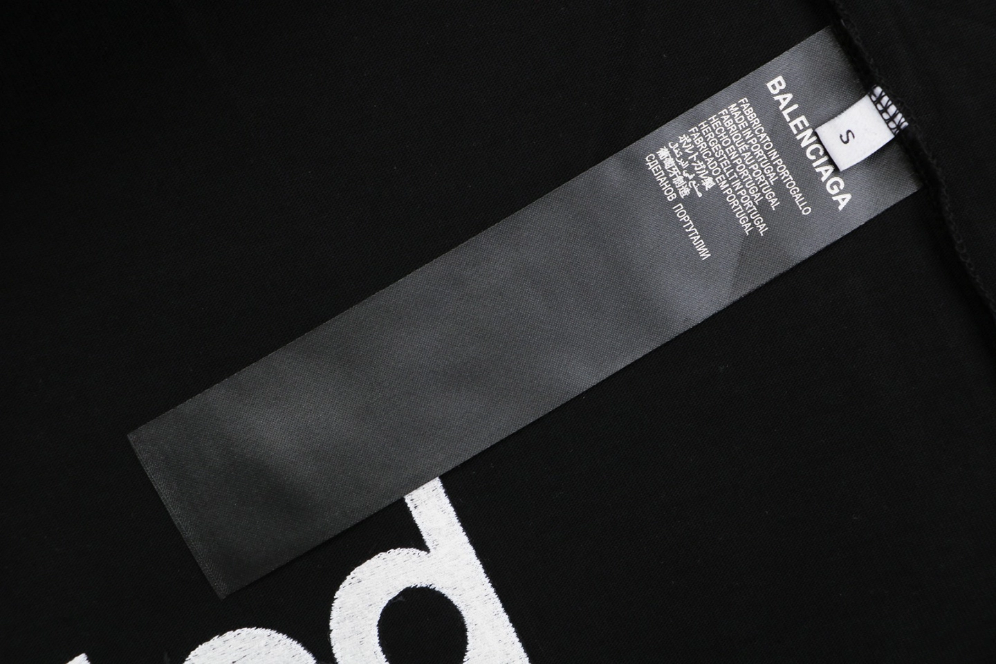 Balenciaga 3B Back Logo Embroidered Oversized T-Shirt Black Wash label