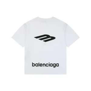 Balenciaga 3B Back Logo Embroidered Oversized T-Shirt White Back view