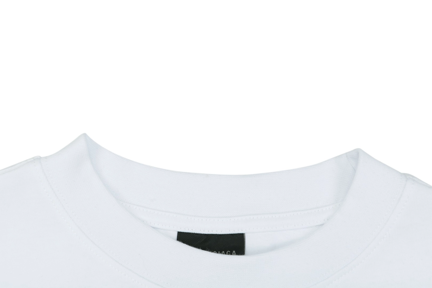 Balenciaga 3B Back Logo Embroidered Oversized T-Shirt White Collar