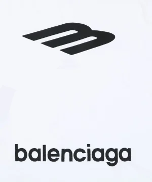 Balenciaga 3B Back Logo Embroidered Oversized T-Shirt White Brand