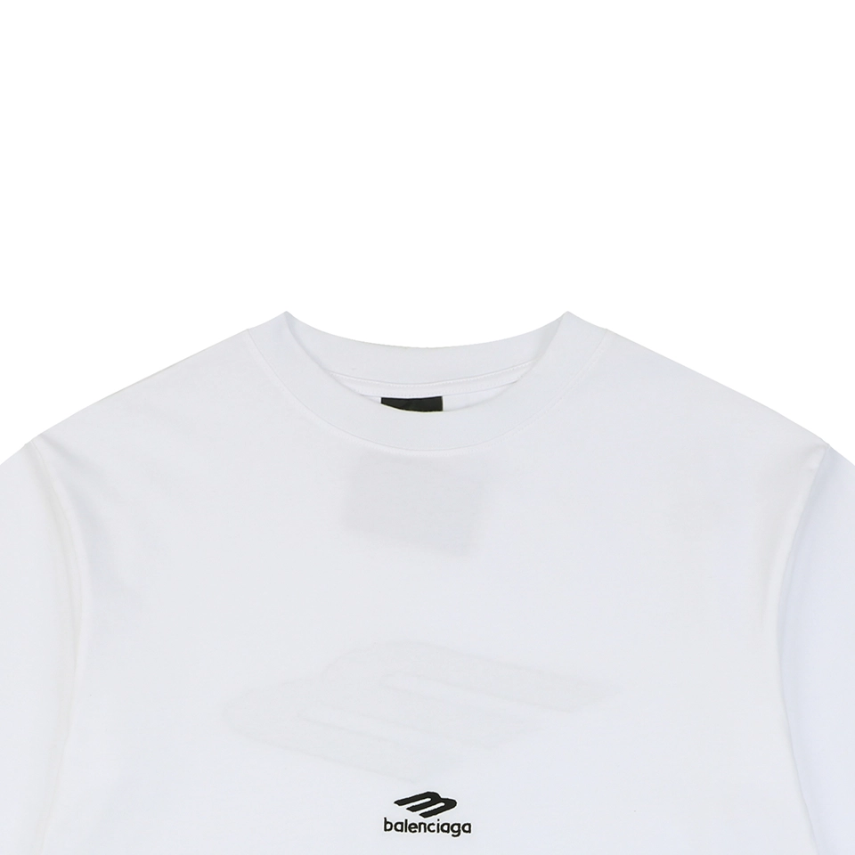 Balenciaga 3B Back Logo Embroidered Oversized T-Shirt White