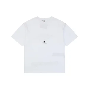 Balenciaga 3B Back Logo Embroidered Oversized T-Shirt White Front view