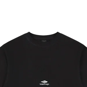 Balenciaga 3B Back Logo Embroidered Oversized T-Shirt Black