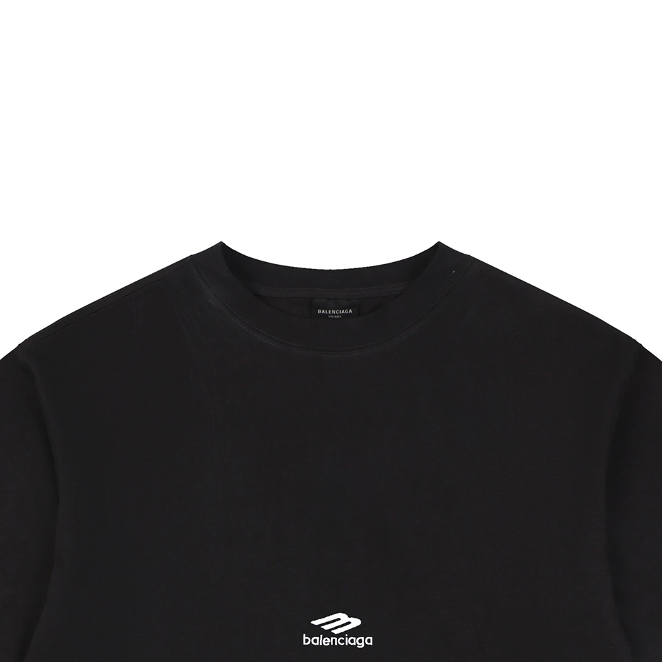 Balenciaga 3B Back Logo Embroidered Oversized T-Shirt Black
