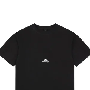 Balenciaga 3B Back Logo Embroidered Oversized T-Shirt Black