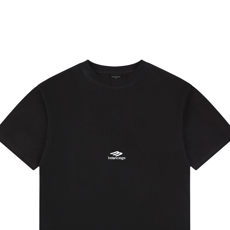 Balenciaga 3B Back Logo Embroidered Oversized T-Shirt Black