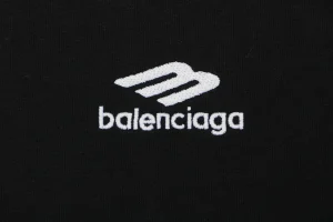 Balenciaga 3B Back Logo Embroidered Oversized T-Shirt Black Brand